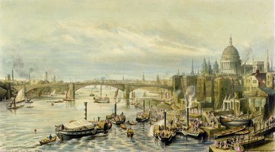 Southwark Bridge from London Bridge by William Parrott